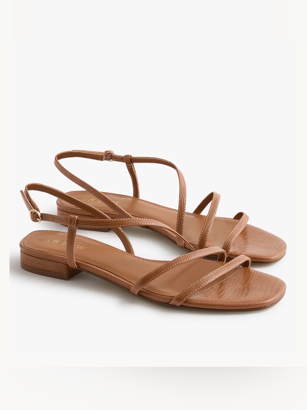 J.Crew Factory.Strappy Tan Low Block Heel Sandals.8.NWT.